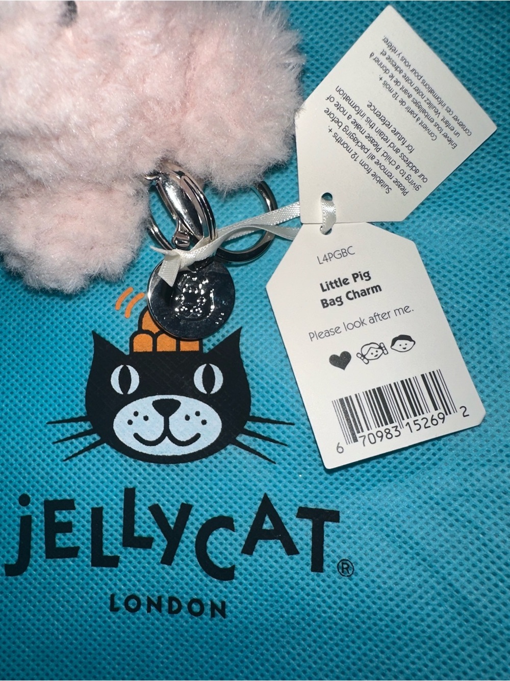 Authentic Jellycat Blush Pink Pig Bag Charm 🐷✨ - Picture 4 of 9